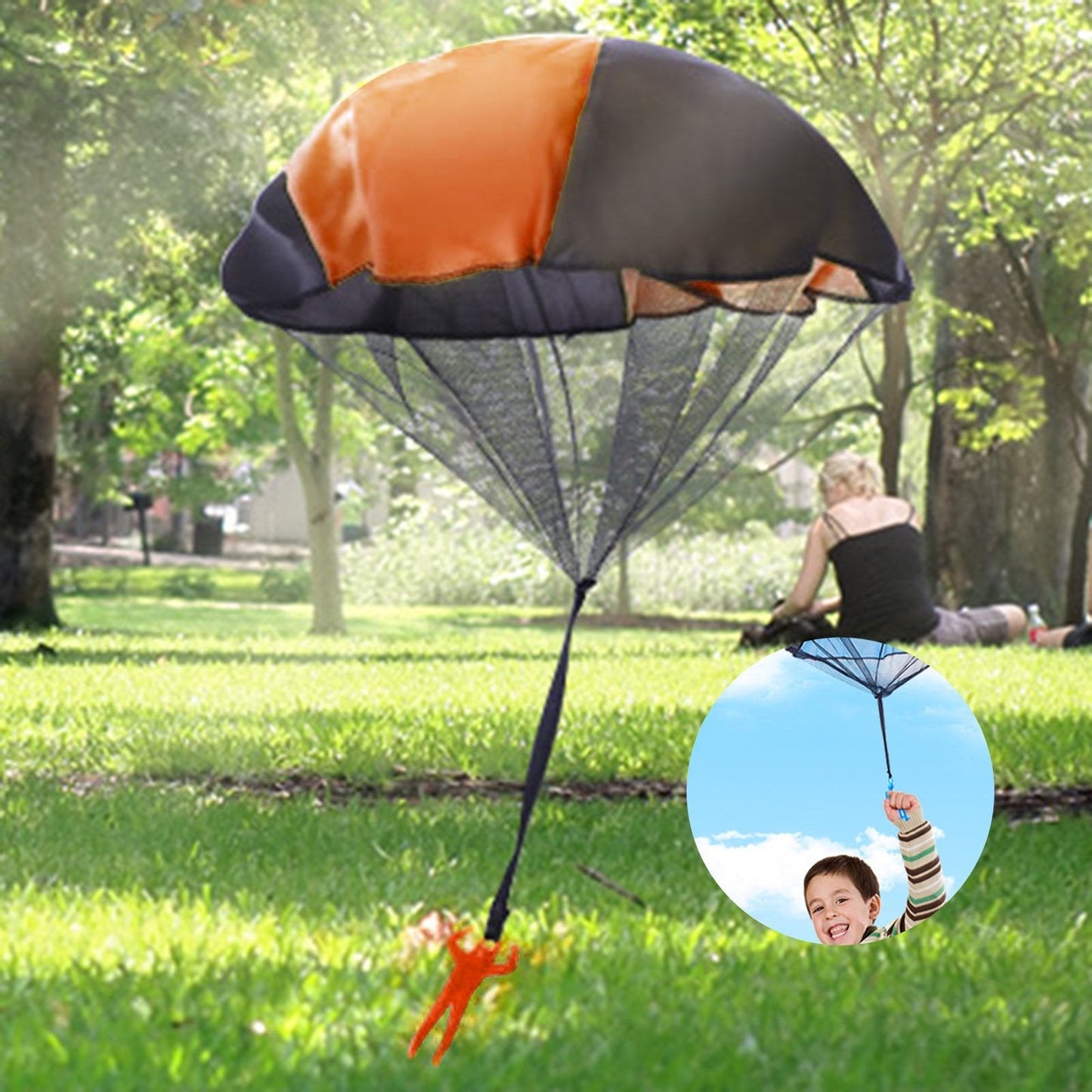 Le Jouet Parachute - ToyKidMiniParachute™ - Orange - GamePlayGame