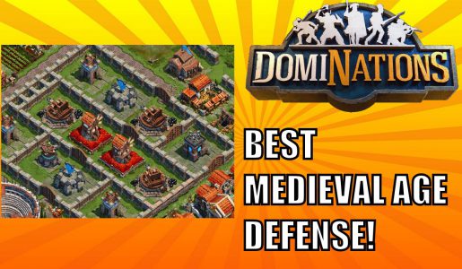 DomiNations BEST MEDIEVAL AGE BASE DEFENSE LAYOUT #1!【Play Games】